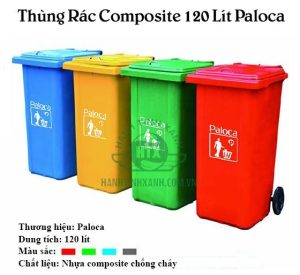 thùng rác nhựa composite 120L của Paloca